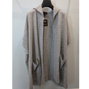 Charter Club Luxury 100% 2-Ply Cashmere Sweater Vest Cardigan Hood